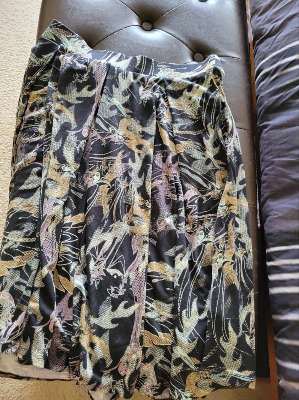 LuLaRoe Black Pleated Skirt Disney Villians Madison Skirt